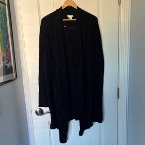 Shimera Black Open-Front Cardigan
